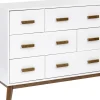 Babyletto Scoot 6-Drawer Dresser - White / Natural Walnut