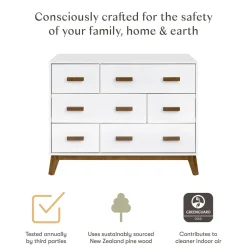 Babyletto Scoot 6-Drawer Dresser - White / Natural Walnut