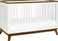 Babyletto Scoot 3-in-1 Convertible Crib w/Toddler Bed Conversion Kit - White / Natural Walnut