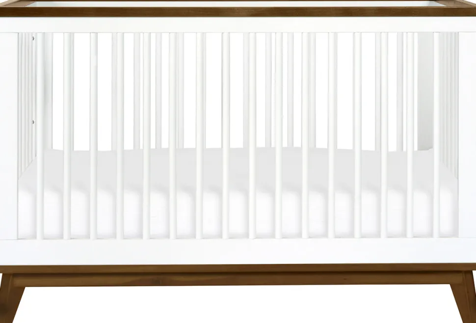 Babyletto Scoot 3-in-1 Convertible Crib w/Toddler Bed Conversion Kit - White / Natural Walnut
