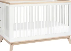 Babyletto Scoot 3-in-1 Convertible Crib w/Toddler Bed Conversion Kit - White / Washed Natural