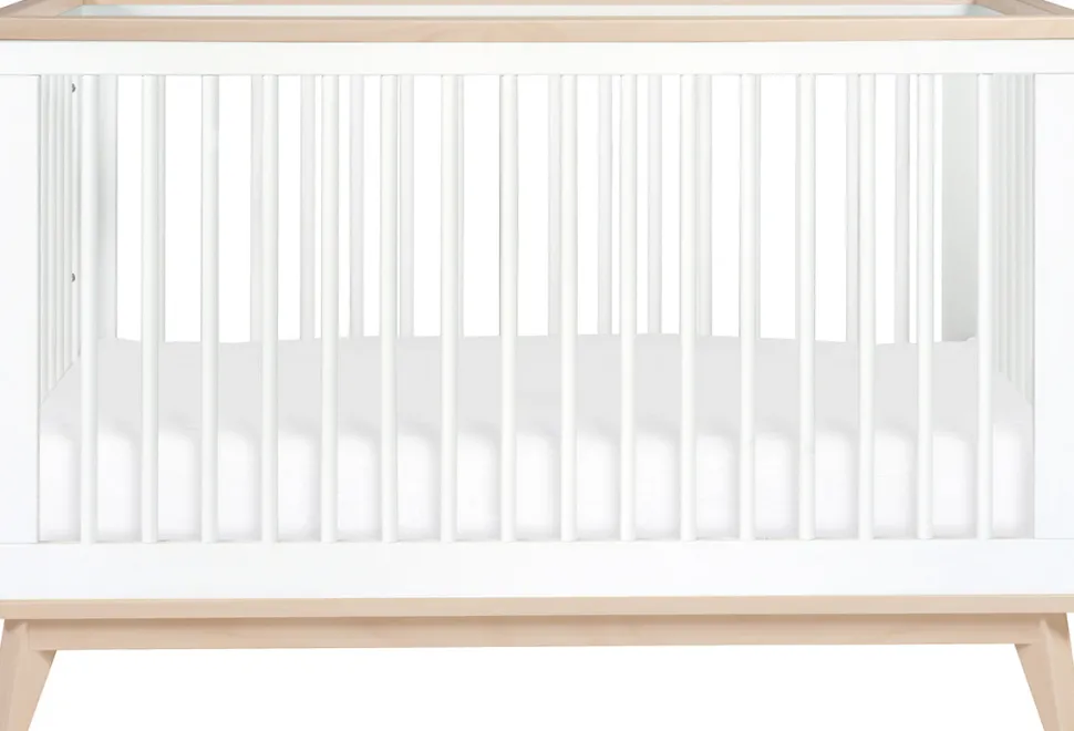 Babyletto Scoot 3-in-1 Convertible Crib w/Toddler Bed Conversion Kit - White / Washed Natural
