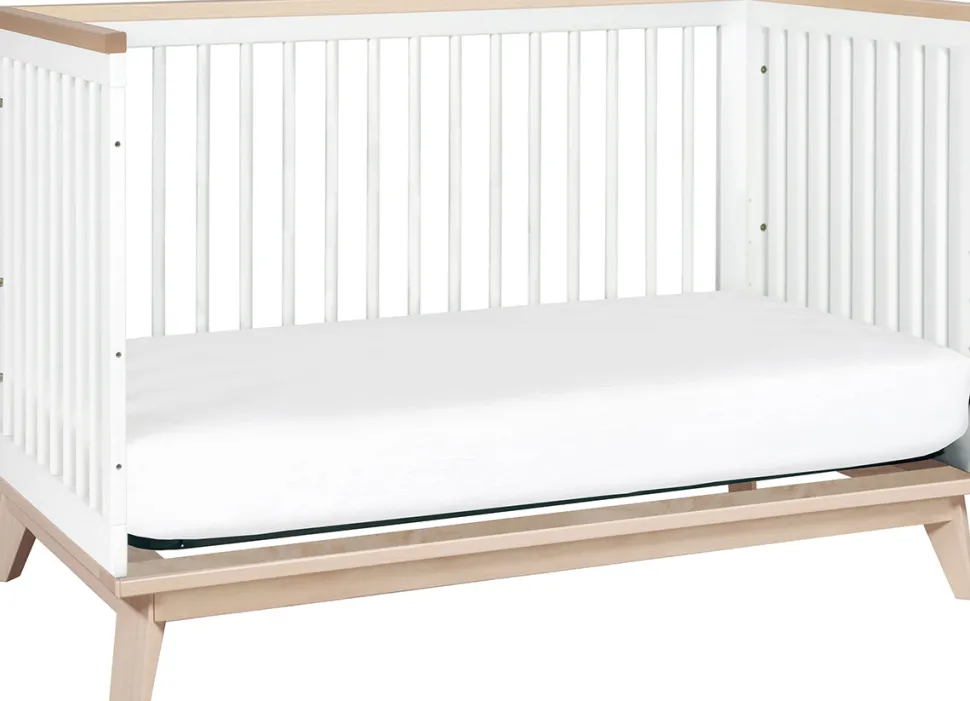 Babyletto Scoot 3-in-1 Convertible Crib w/Toddler Bed Conversion Kit - White / Washed Natural