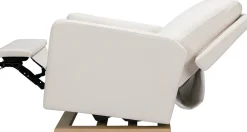 Babyletto Sigi Electronic Glider Recliner w/USB - Performance Cream Eco-Weave w/Light Wood Base