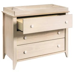 Babyletto Sprout 3-Drawer Changer Dresser w/Removable Changing Tray - Washed Natural / White