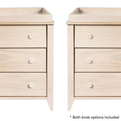 Babyletto Sprout 3-Drawer Changer Dresser w/Removable Changing Tray - Washed Natural / White