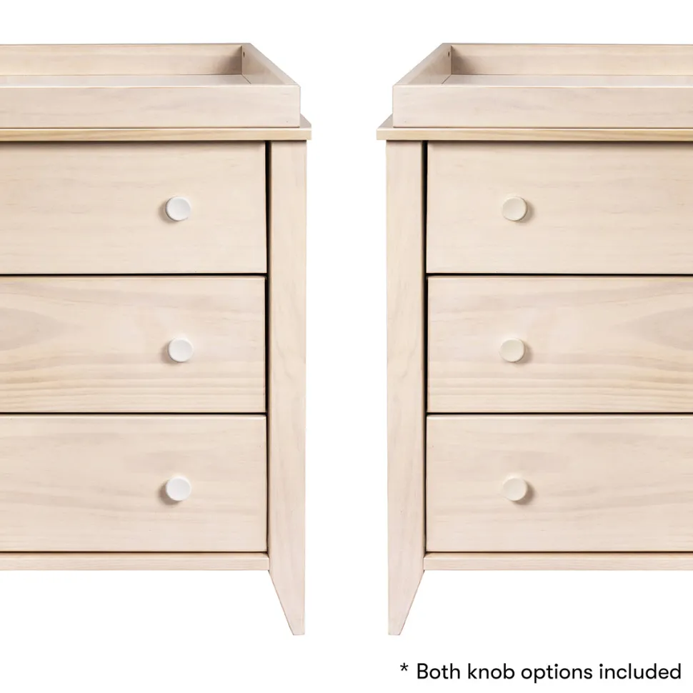 Babyletto Sprout 3-Drawer Changer Dresser w/Removable Changing Tray - Washed Natural / White
