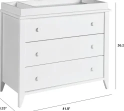 Babyletto Sprout 3-Drawer Changer Dresser w/Removable Changing Tray - White