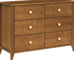 Babyletto Sprout 6-Drawer Double Dresser - Chestnut / Natural