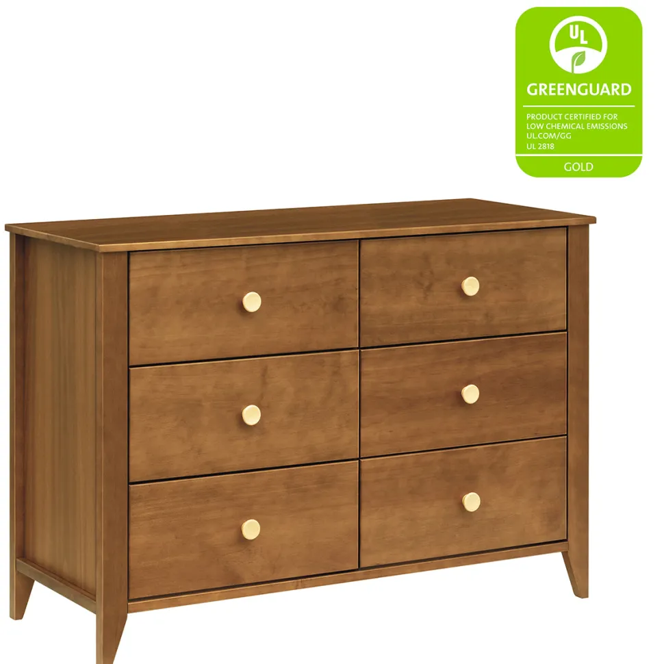 Babyletto Sprout 6-Drawer Double Dresser - Chestnut / Natural