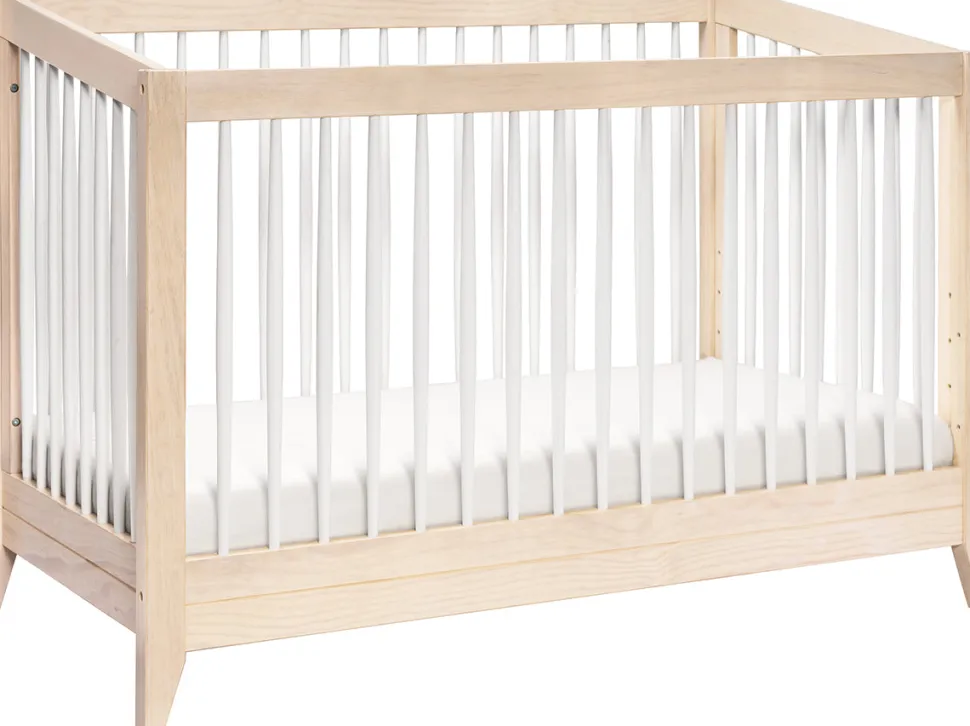 Babyletto Sprout 4-in-1 Convertible Crib w/Toddler Bed Conversion Kit - Washed Natural / White
