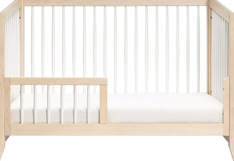 Babyletto Sprout 4-in-1 Convertible Crib w/Toddler Bed Conversion Kit - Washed Natural / White