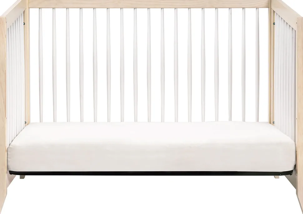 Babyletto Sprout 4-in-1 Convertible Crib w/Toddler Bed Conversion Kit - Washed Natural / White