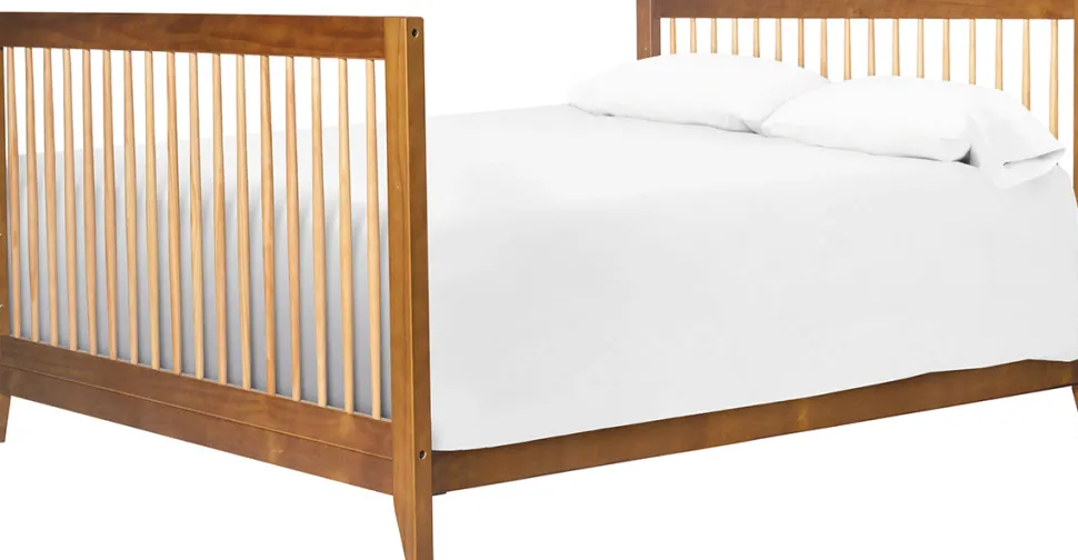 Babyletto Sprout 4-in-1 Convertible Crib w/Toddler Bed Conversion Kit - Chestnut / Natural