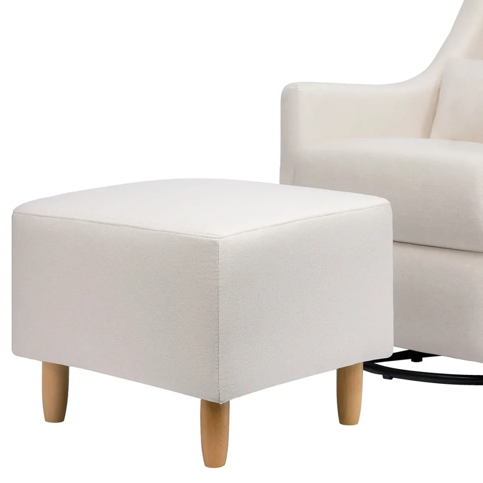 Babyletto Toco Swivel Glider and Ottoman - Performance Cream Eco-Weave