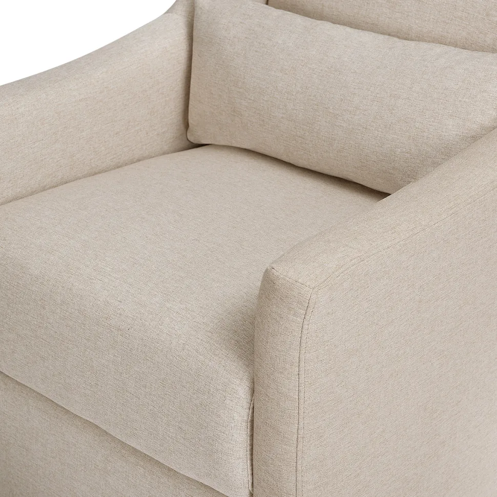 Babyletto Toco Swivel Glider and Ottoman - Performance Beach Eco-Weave