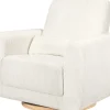 Babyletto Tuba Extra Wide Swivel Glider - Ivory Corduroy w/ Light Wood Base