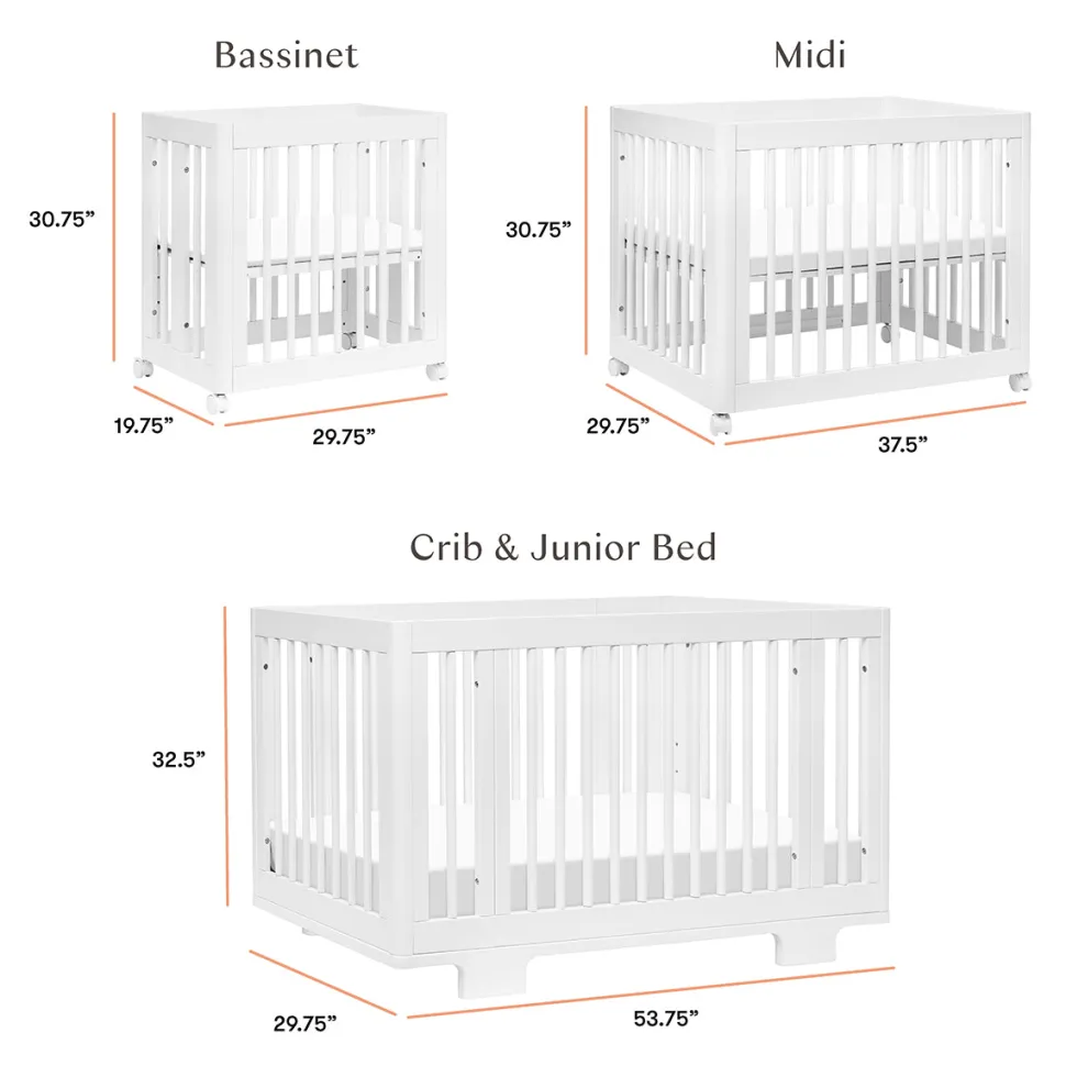 Babyletto Yuzu 8-in-1 Convertible Crib with All-Stages Conversion Kit - White