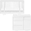 Babyletto Yuzu 8-in-1 Convertible Crib + 3-Drawer Changer Dresser Bundle - White