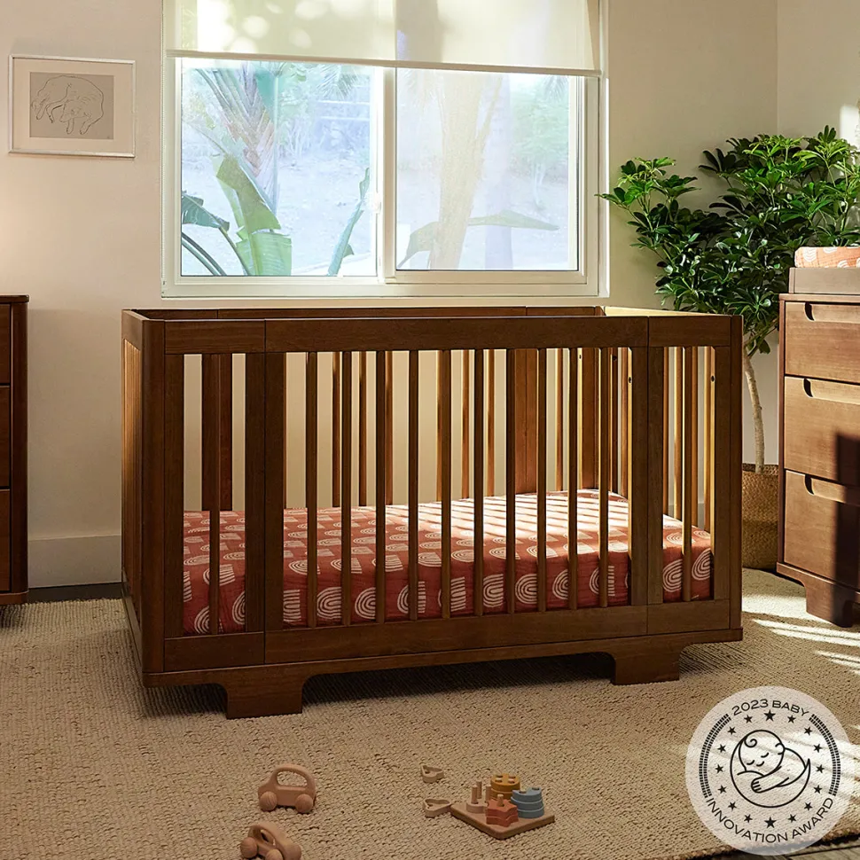 Babyletto Yuzu 8-in-1 Convertible Crib with All-Stages Conversion Kit - Natural Walnut