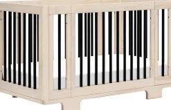 Babyletto Yuzu 8-in-1 Convertible Crib with All-Stages Conversion Kit - Washed Natural / Black