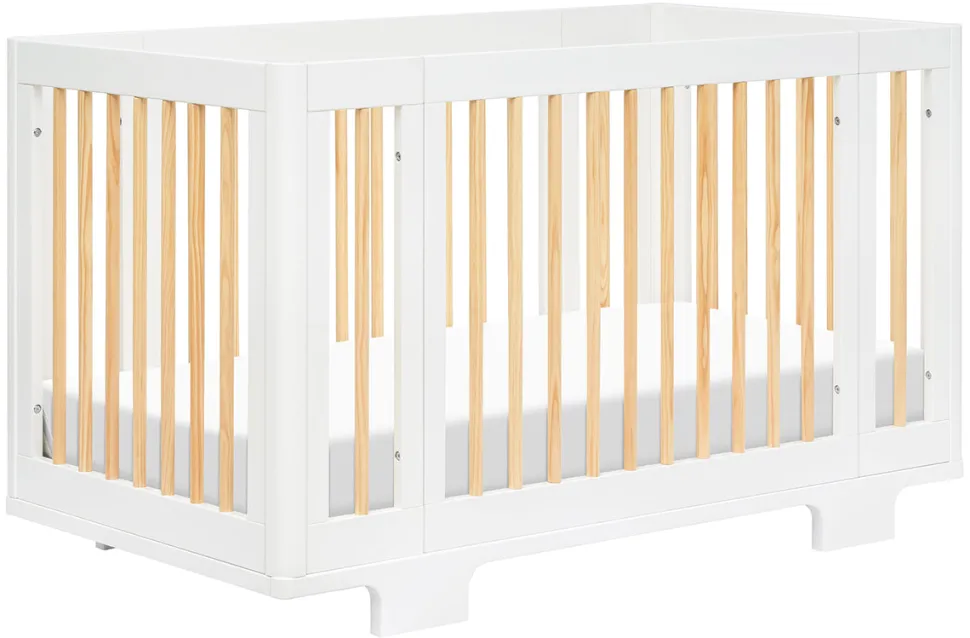 Babyletto Yuzu 8-in-1 Convertible Crib with All-Stages Conversion Kit - White / Natural