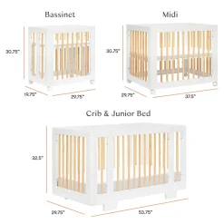 Babyletto Yuzu 8-in-1 Convertible Crib with All-Stages Conversion Kit - White / Natural