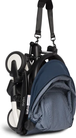 Babyzen YOYO2 Ultra Compact Complete 6+ Stroller & Rolling Bag Bundle - White/Air France Blue