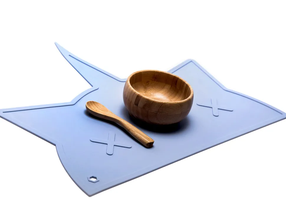 BamBamBoom Non-Slip Silicone Placemat - Unicorn-Cat Slate