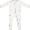 Bamboo Little Zippered Footie - Lavender Fish (3-6m)