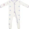 Bamboo Little Zippered Footie - Lavender Fish (0-3m)