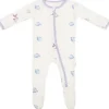 Bamboo Little Zippered Footie - Lavender Fish (6-9m)