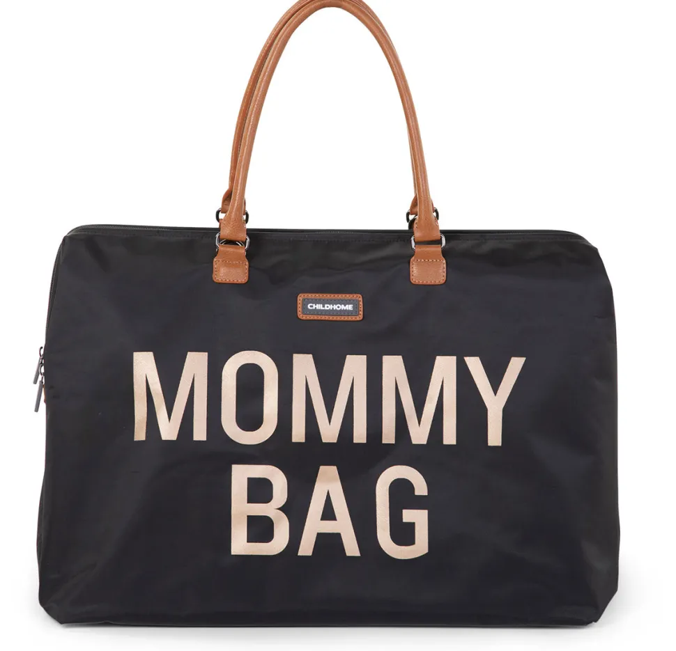 BEABA Childhome Canvas Mommy Bag - Black & Gold