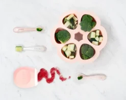 Beaba Multiportions 5oz Silicone Tray - Rose