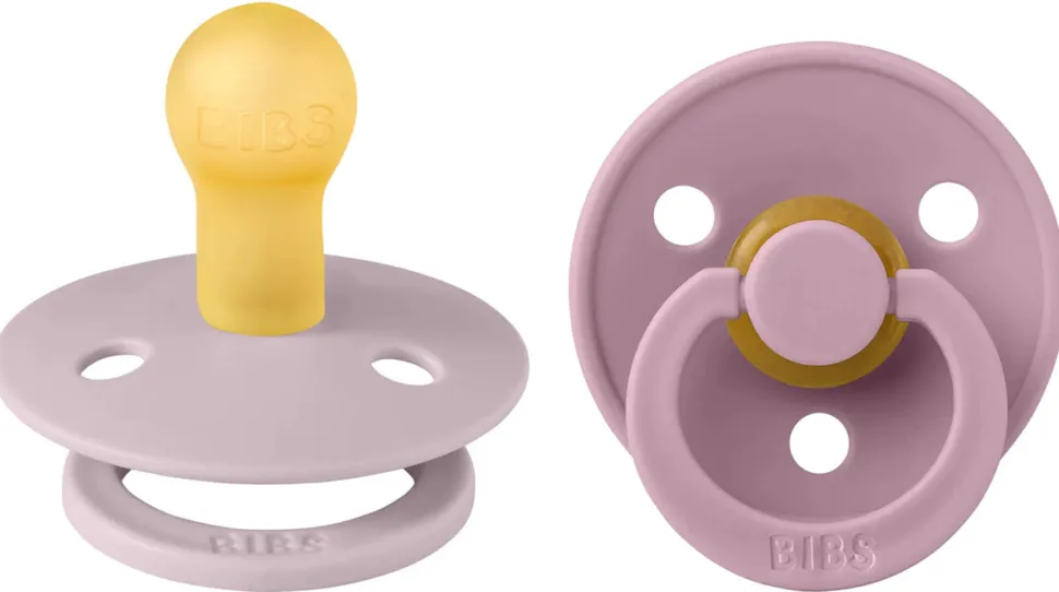 BIBS Original Colour Pacifier, 2 Pack - Dusky Lilac/Heather - Size 2 (6+ m)