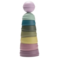 BIBS Wobbly Tower Bright Rainbow