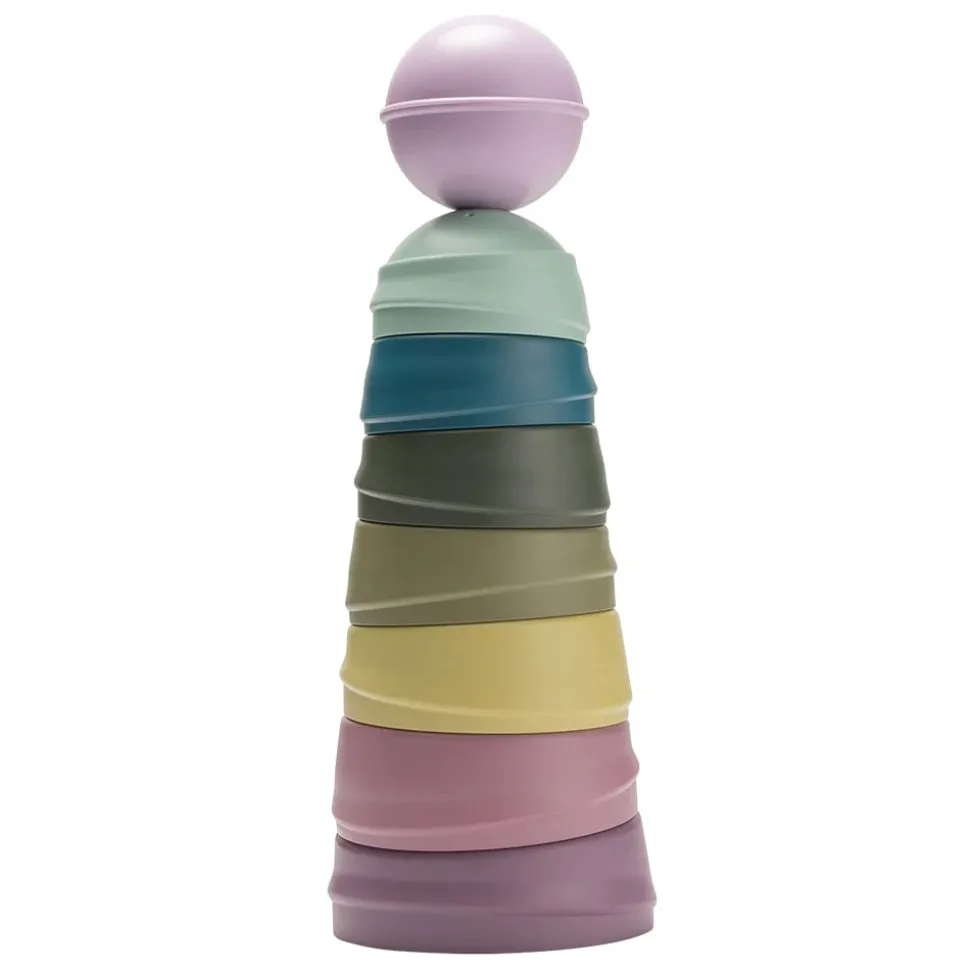 BIBS Wobbly Tower Bright Rainbow