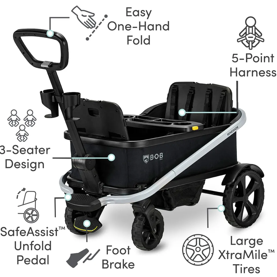 BOB Renegade (3 Seater) Stroller Wagon - Nightfall