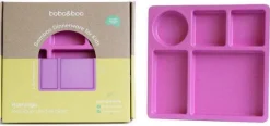 bobo&boo Bamboo Divided Plate - Flamingo Pink