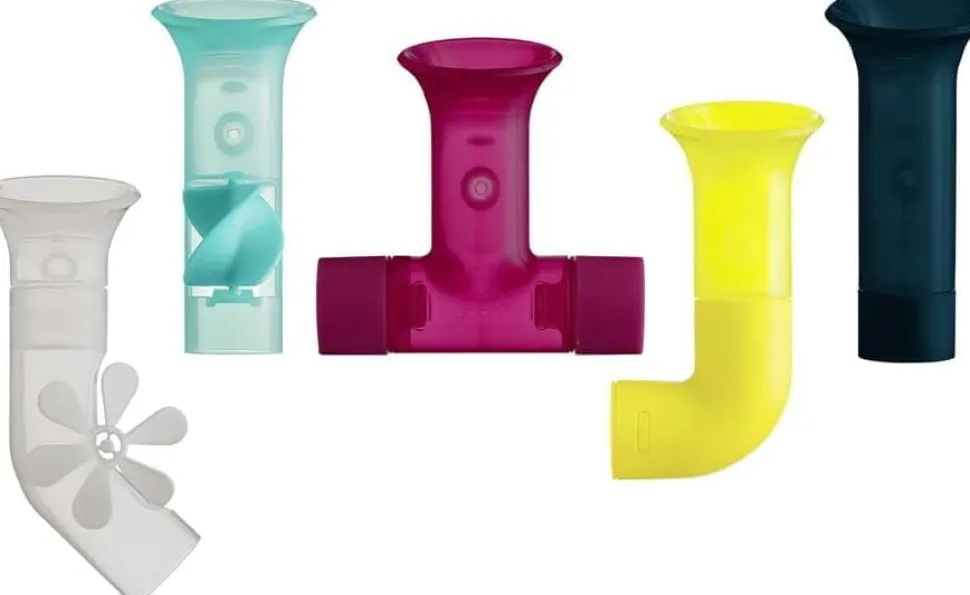 Boon PIPES Building Bath Toy Set - Plum / Multi