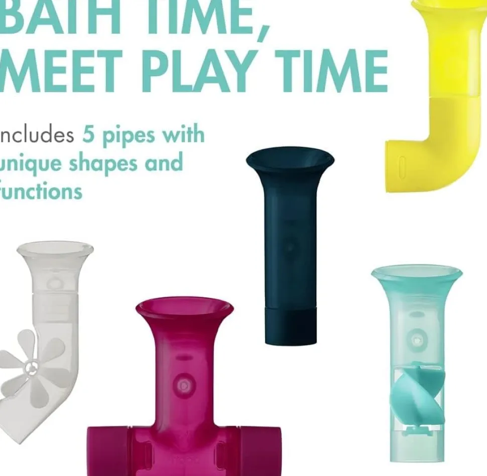 Boon PIPES Building Bath Toy Set - Plum / Multi