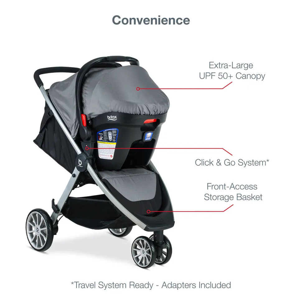 Britax B-Lively & B-Safe Gen2 FlexFit Travel System - Fog (SafeWash)