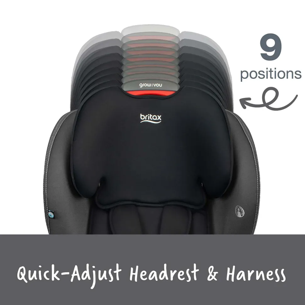 Britax Grow With You Harness Booster Car Seat - Mod Black SafeWash