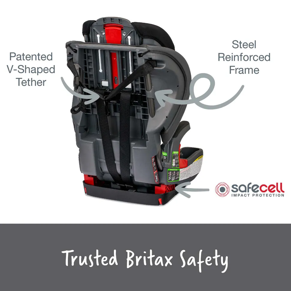 Britax Grow With You Harness Booster Car Seat - Mod Black SafeWash