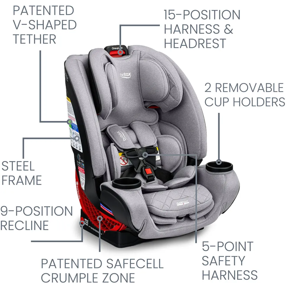 Britax One4Life ClickTight All-in-One Convertible Car Seat - Diamond Quilted Gray
