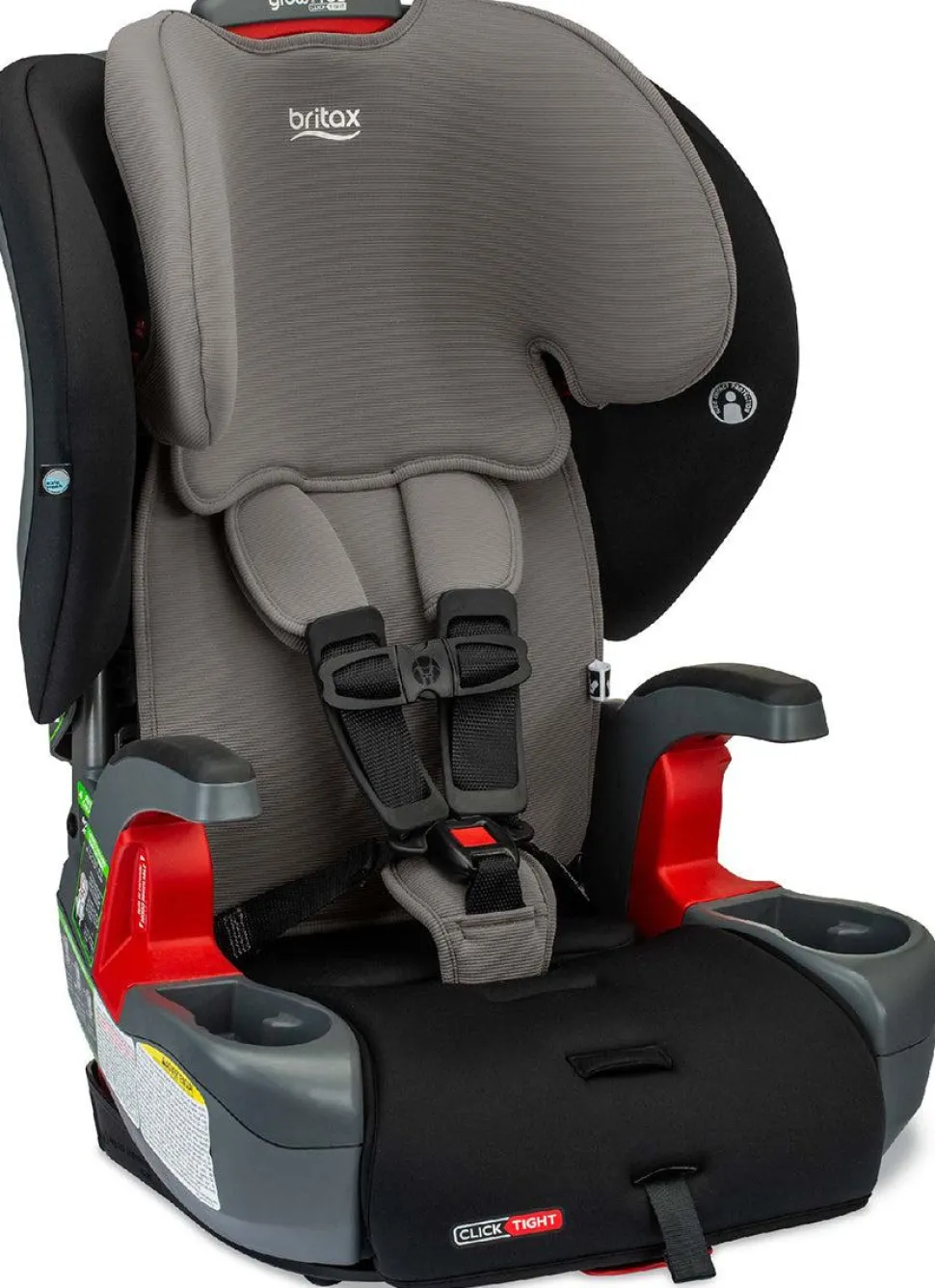 Britax OPEN BOX Grow With You ClickTight Harness Booster Car Seat - Grey Contour