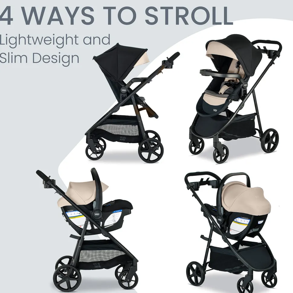 Britax Willow Brook S+ Travel System with Alpine Anti-Rebound Base - Sand Onyx