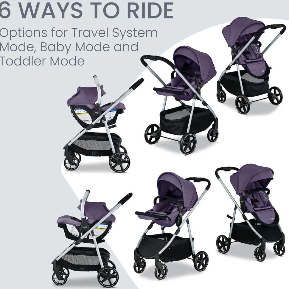 Britax Willow Grove SC Travel System - Pindot Iris