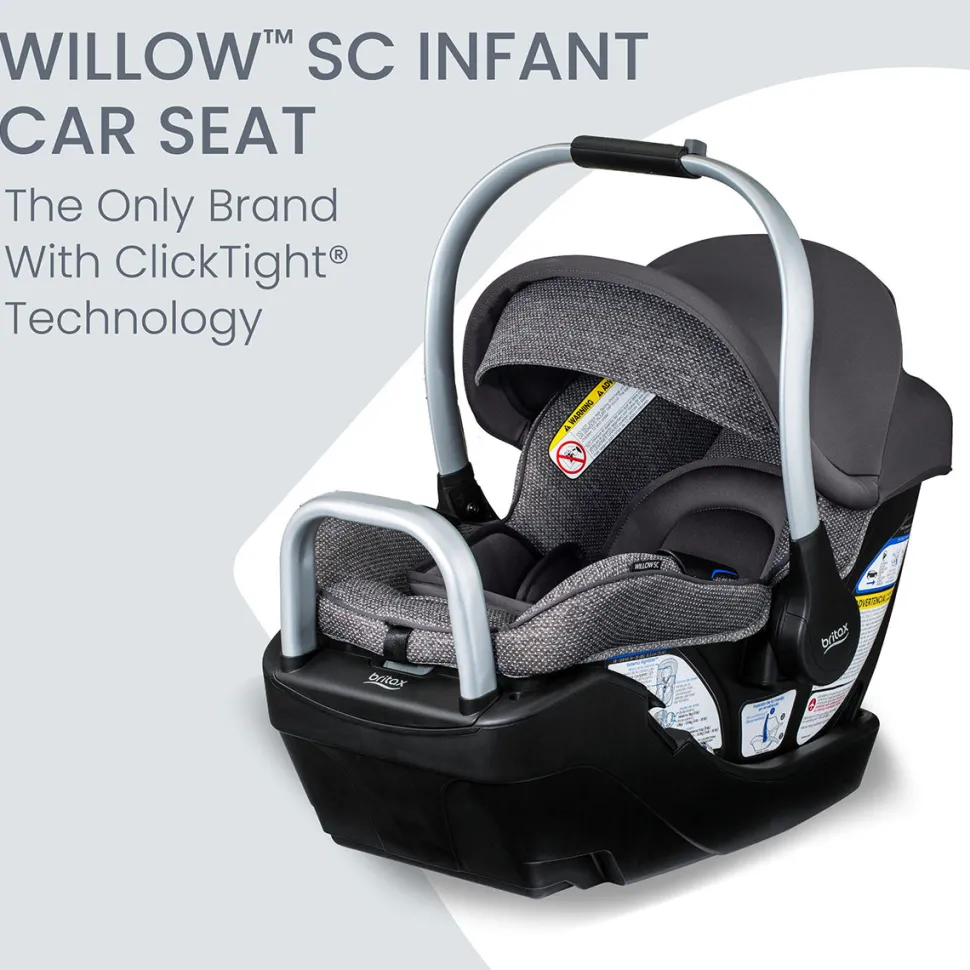 Britax Willow SC Infant Car Seat with Alpine Base - Pindot Stone