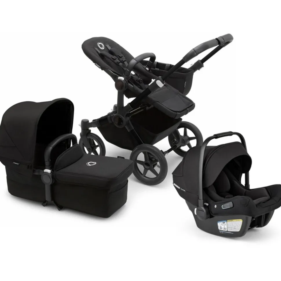 Bugaboo Donkey 5 Mono + Turtle Air Shield Travel System Bundle - Black / Midnight Black / Midnight Black / Black